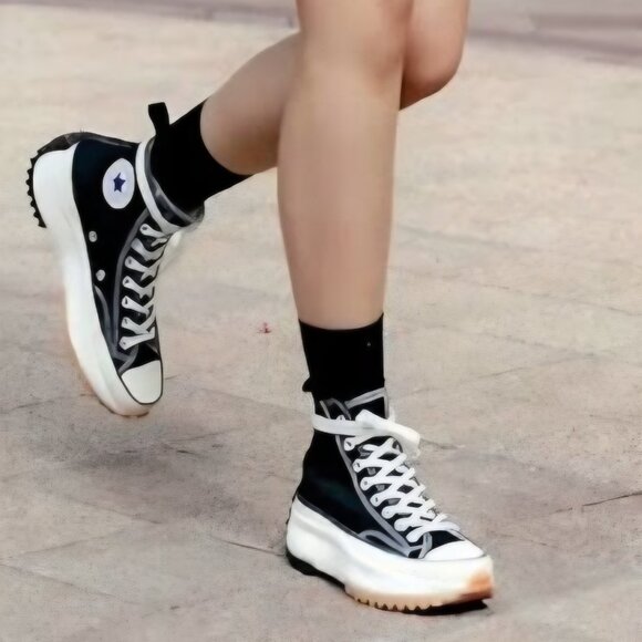 Converse Run Star Hike Size 10 Mens Or 11.5 Womens Black Hi Platform Sneakers - Picture 4 of 15